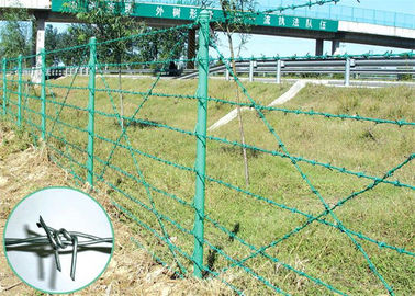 25KG 400M पीवीसी लेपित कांटेदार तार बाड़ तार जाल बाड़ 1.6 मिमी - 2.8 मिमी व्यास